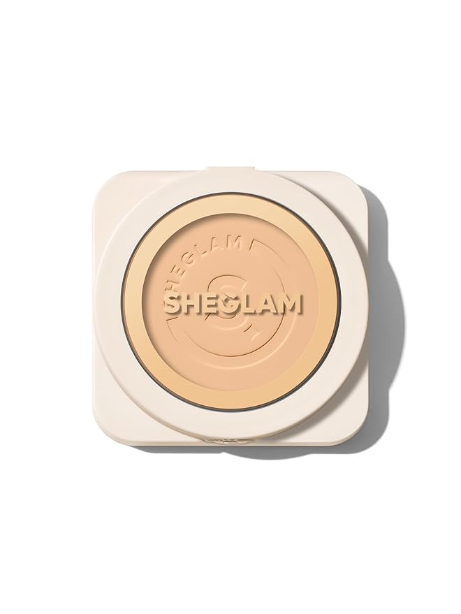 SHEGLAM SKin-Focus Full Coverage Powder Foundation Oil-Control Lightweight Face Pressed Powder Makeup-Fair