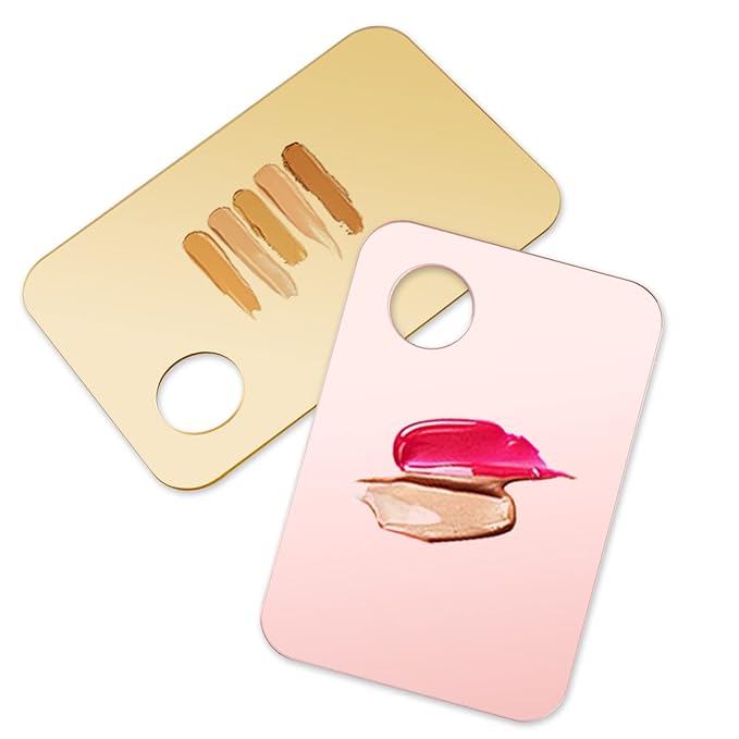 1 Pc Acrylic Cosmetic Makeup Palette Tray Foundation Spatula Makeup Mixing Palette Apply for Foundation Eye Shadow Lipsticks Nail Art Beauty Salon (Yellow)