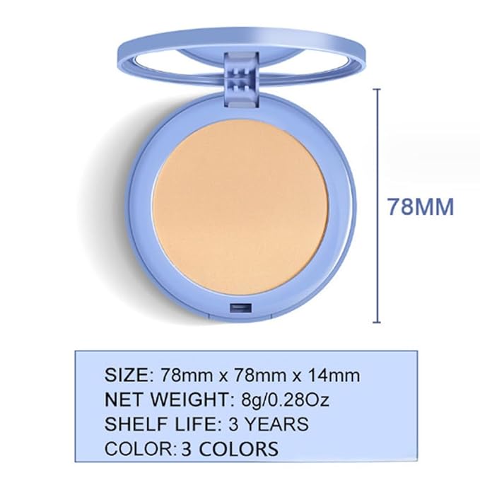 Oil Control Matte Perfection Face Pressed Powder, Matte Smooth Flawless Setting Powder Makeup, Polvo Compacto De Maquillaje, Waterproof Long Lasting, Cruelty Free, 0.35Oz (01 Classic Ivory)