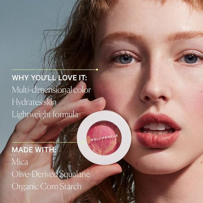 Well People Superpowder Blush Powder, Hydrating Powder Blush For Adding A Pop Of Cheek Color, Vegan & Cruelty-free, Sweet Persimmon