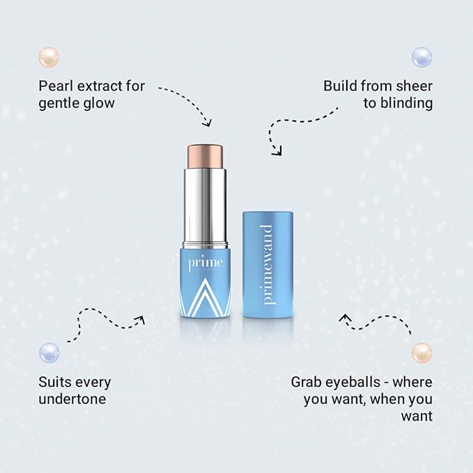 PrimeWand Pearl – Stunning & Natural Pro-Age Makeup Highlighter Stick for Mature Women – Infused with Pearl Extract (Pearl)