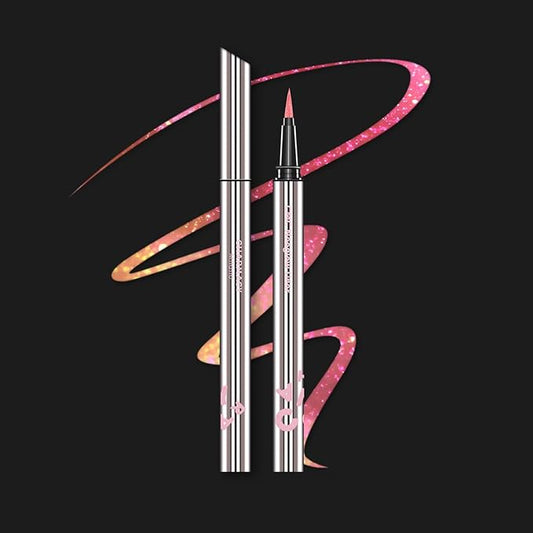 CHARMACY Chameleon Liquid Eyeliner, Liquid Glitter Eyeliner, Highly Pigmented, Metallic MultiColor Shifting waterproof Eyeliner, Ultra-Fine Tip, Longwearing, Smudge-proof (A01 Blush Aurora)