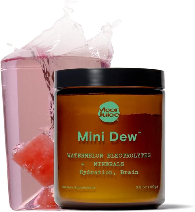 Moon Juice - Mini Dew Electrolytes Powder - Watermelon (30 Servings) - 2in1 Electrolytes & Minerals - Hydration Powder - Magnesium, Calcium, Potassium & Pink Salt - Sugar Free, Vegan, Non GMO