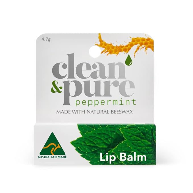 Lip Balm, 2-Pack (Peppermint) | Manuka Honey Beauty Products | Lip Care Set With 100% All Natural Beeswax and Vitamin E Oil | Flavored Lip Balm for Dry, Chapped Lips