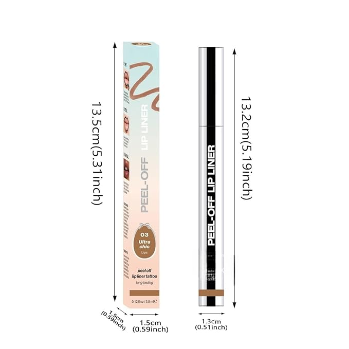 Longwear Peel-off Lip Stain Marker Peel Off with Vitamin E - Smudge-Resistant Lip Liner & Base for All Skin Types (03#)
