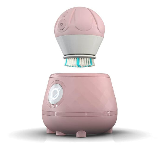 TAO Clean Ona Diamond Orbital Facial Brush and Cleansing Station – Suave Mauve – Electric Face Cleansing Brush with Ergonomic Handle, Dual Speed Settings