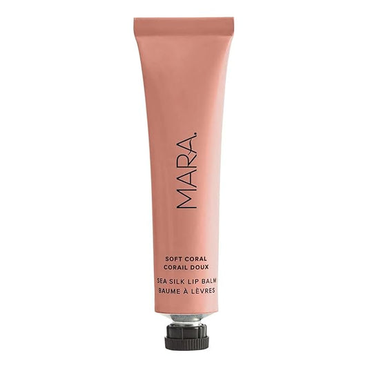 MARA - Natural Sea Silk Lip Balm With Algae + Moringa | Non-Toxic, Plant-Based Skin Care, Hypoallergenic | Moisturize, Plump + Soothe Dry, Chapped Lips (Coral, 0.5 oz | 15 ml)