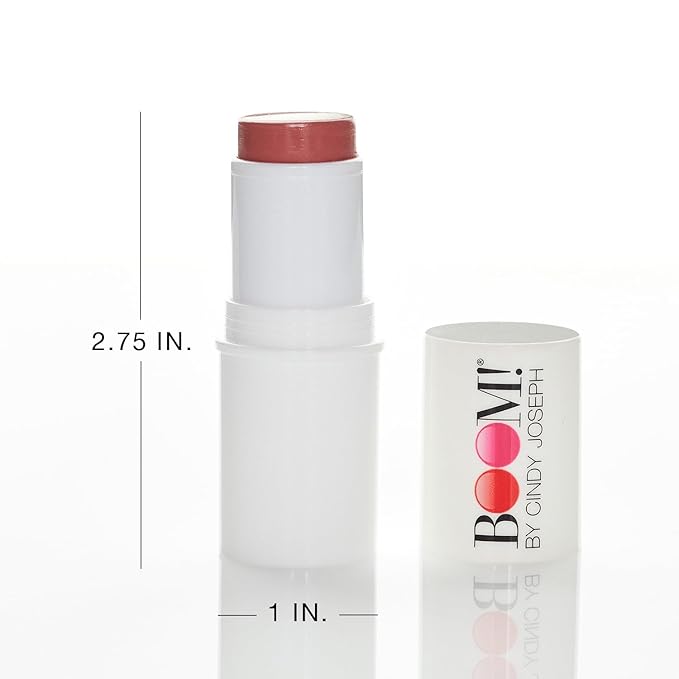 BOOM Beauty Boom Stick Rose Nude: 3-in-1 Cream Blush Stick for Eyes, Lips & Cheek, Long-Wearing Blendable & Building Color Vegan Lipstick for All Skin