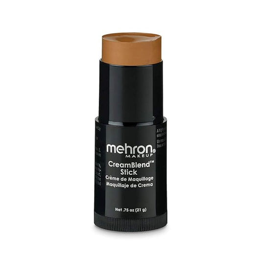 Mehron Makeup CreamBlend Stick | Face Paint, Body Paint, & Foundation Cream Makeup | Body Paint Stick Perfect for Halloween .75 oz (21 g) (Medium/Dark 3)