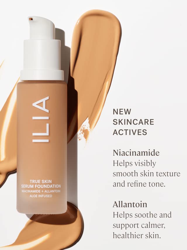 ILIA - True Skin Serum Foundation | Non-comedogenic, Cruelty-Free, Vegan, Weightless Feel, Buildable Coverage, Safe For Sensitive Skin (Bonaire SF9.5)