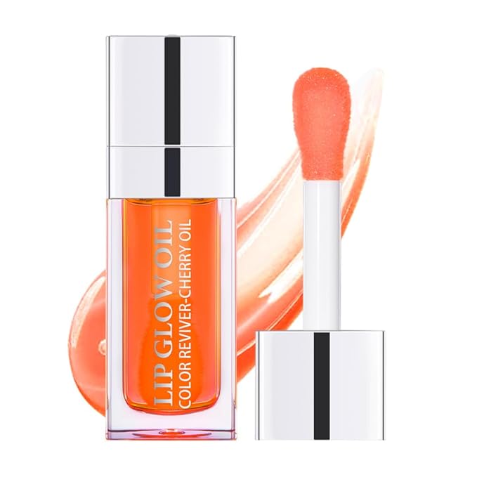 Plumping Lip Oil, Long Lasting Hydrating Lip Gloss Tinted Lip Balm Non-sticky Revitalizing, Tinting Lip Care Oil for Dry Lip (CORAL)
