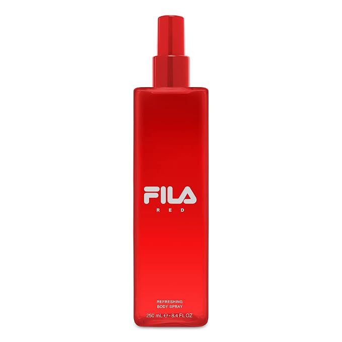 FILA RED for Men - Classic, Intense, Long Lasting Men's Fragrance For Day And Night Wear - Notes Of Bergamot, Lemon, Lime, Jasmin, And Sandalwood - Streamlined, Portable Bottle Design - 8.4 Oz
