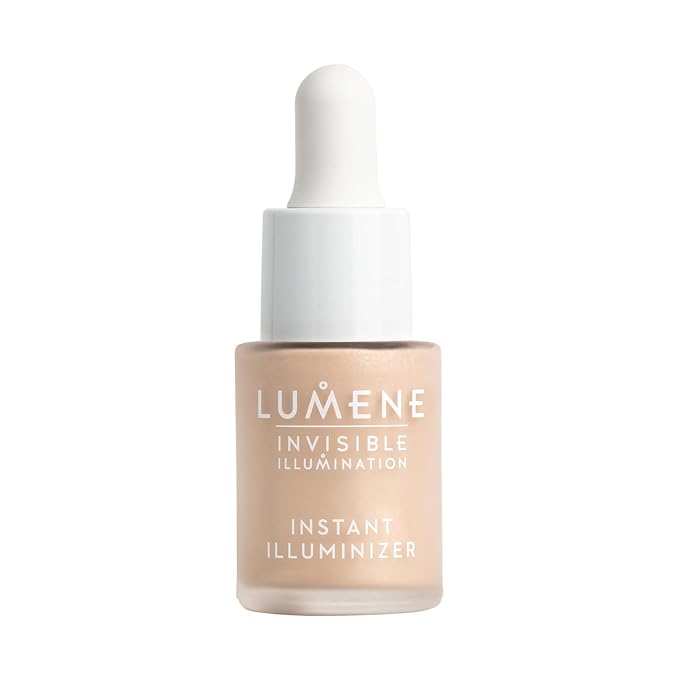Lumene Invisible Illumination Instant Illuminizer Golden Hour - Lightweight Hydrating Liquid Highlighter - Glowing Skin Makeup Highlighter for a Natural Radiance - Highlight Illuminator (0.5 Fl Oz)