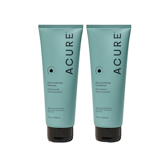 Ultra Hydrating Shampoo & Conditioner Duo - 100% Vegan - With Argan Oil & Pumpkin - Ultra Moisturizing - 8 Fl Oz (Pack of 2)