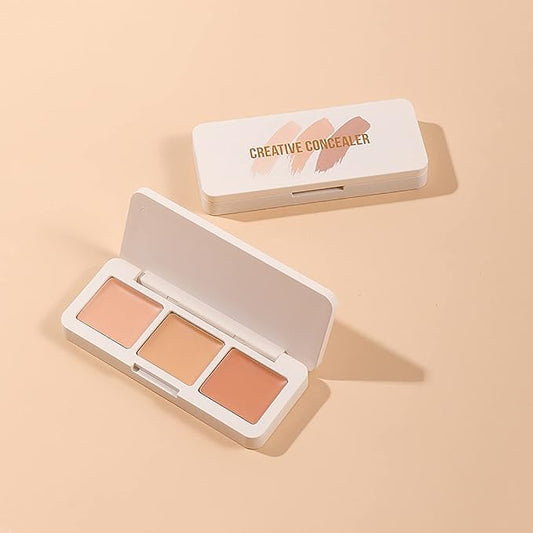 IFiona Tricolor Concealer to Cover Spots,Stains,Acne,Freckles and Brighten Skin Color Concealer Palette
