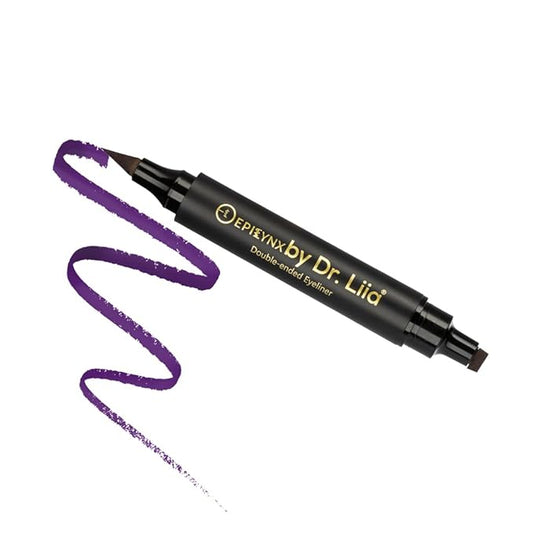 Waterproof Eyeliner - Double-Ended, Long-Lasting Liquid Eyeliner Pen with Precision Tip for Smooth Application - Smudge-Proof, Hypoallergenic, Vegan & Gluten-Free Eye Liner, 2mL Purple