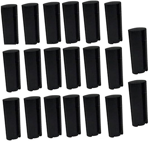 4.5g 0.15oz Empty Refillable Plastic DIY Lipstick Lip Balm Lip Gloss Tubes Holder Containers Oval Deodorant Crayon Tube Pipe Bottle Case (50pcs, Black)
