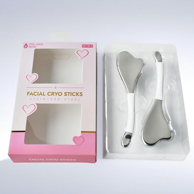 Ice Globes for Face & Eyes, Unbreakable Stainless Steel Cryo Massagers for Skincare Routines, Multifunctional Cold Roller Cooling Globes for Puffiness, Sagging Skin, Fine Lines, and Facial Relaxation