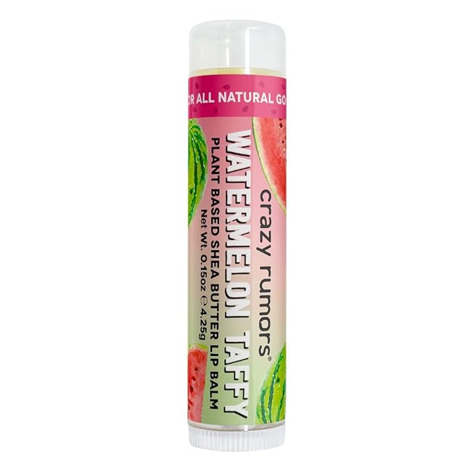 Crazy Rumors Watermelon Taffy Lip Balm. 100% Natural, Vegan, Plant-Based, Made in USA (1-Pack)