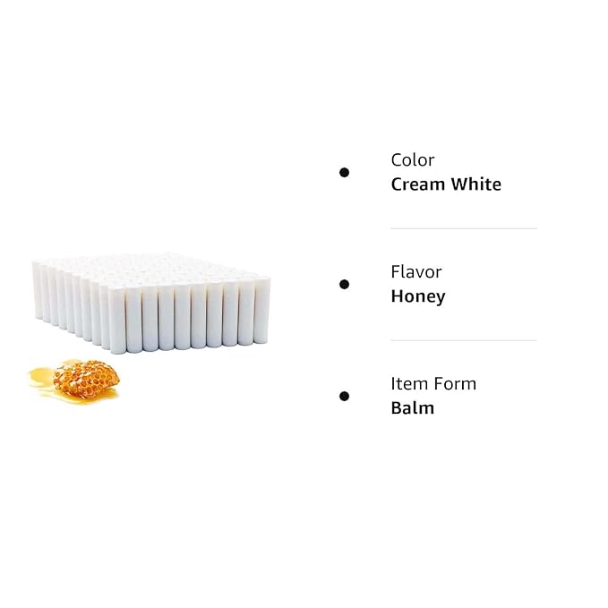 Natural Honey Lip Balm Bulk, Unlabeled Filled, 100 Pack | Add Your Own Labels For Party Favors, Gift Baskets, or Business Branding. For Men, Women, and Children