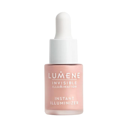 Lumene Invisible Illumination Instant Illuminizer Rosy Dawn - Lightweight Hydrating Liquid Highlighter - Glowing Skin Makeup Highlighter for a Natural Radiance - Highlight Illuminator (0.5 Fl Oz)