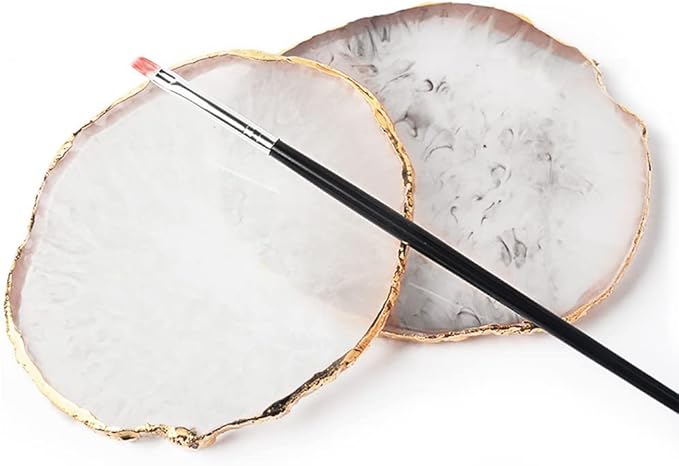 3pcs Resin Nail Art Palette Kit Adjustable Finger Rings,Nail Holder Nail Gel Polish Colors Mixing Pallet, Manicure Tool Accessory