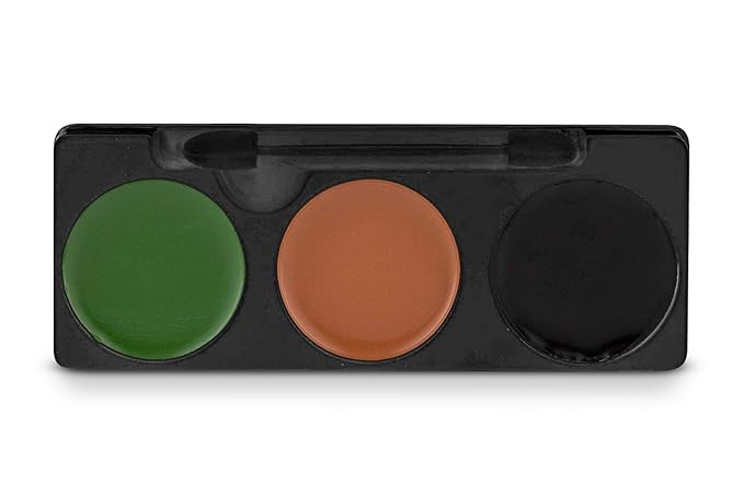 Mehron Makeup Tri-Color Character Makeup Palette | Halloween, Special Effects and Theater Cream Makeup FX Palette | Face Paint Makeup .7 oz (20 g) (CAMOUFLAGE)