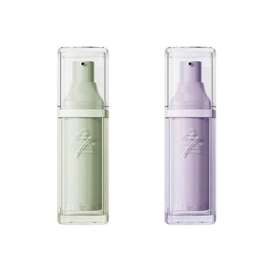 ZEESEA Correcting Face Primer for Brighten, Neutralizes Uneven Skin Tone and Facial Redness,Grips Makeup Base for Long-Lasting Wear,Cruelty-Free, Purple &Green