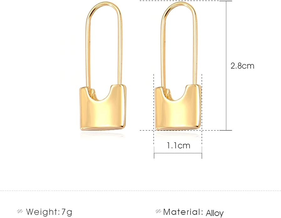 Boho Lock Hoop Earrings Safety Pin Hoop Earrings Gold Lock Huggies Hoop Earrings Personlized Padlock Earrings Jewelry for Women and Girls