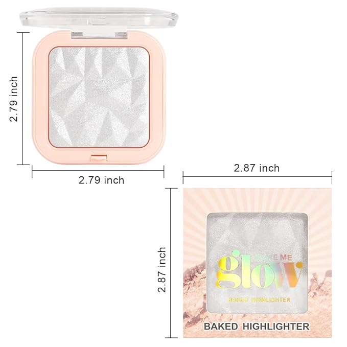 evpct Pearl White Silver Face Highlighter Makeup Shimmer Glitter Diamond Sparkly Highlighters Makeup Palette Powder for Face Body Cheek Skin iluminadores iluminador de jos maquillaje luminizers E01