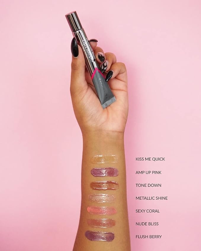 VASANTI Hyaluronic Boost Lip Plumper - Non-Sticky Lightweight Cosmetics for Soft Hydrated Lips (Metallic Shine)