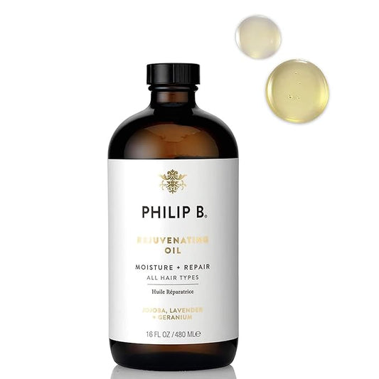 PHILIP B Rejuvenating Oil 16 oz. (480 ml) | Long-Term Hair Repair, Youthful Bounce, Strength and Shine