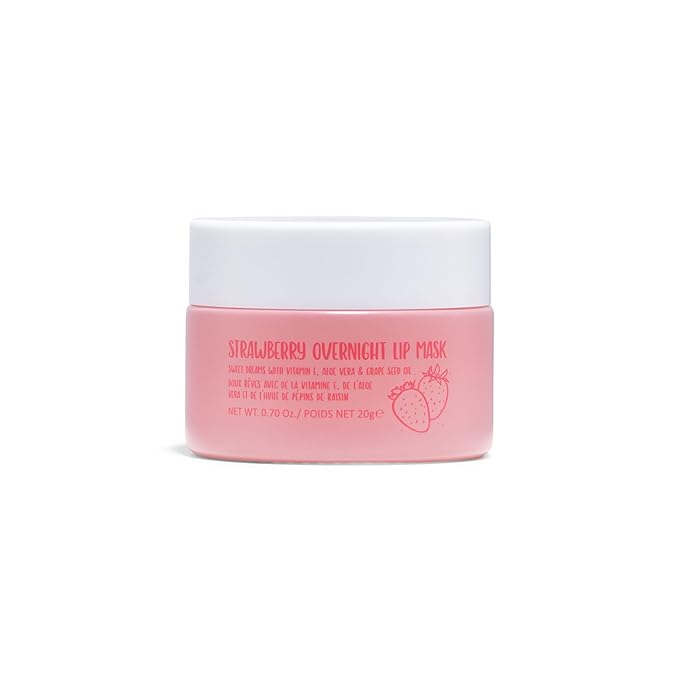 W7 Super Sweet Dreams Strawberry Lip Mask - Vitamin E, Aloe Vera and Grape Seed Oil - For Hydrated, Full Looking & Irresistible Lips - 0.67 Fl Oz