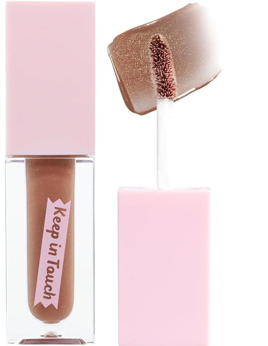 Keep In Touch Jelly Plumper Tint: Tea & Twinkle | Non-Sticky, Long-Lasting Lip Gloss | Vegan and Cruelty-Free Korean Lip Tint (Shining Gold)