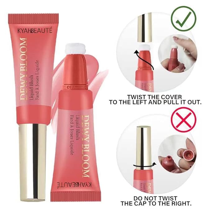 Blush Beauty Wand, Liquid Face Blush Contour Wand with Cushion Applicator, Smooth Cream Blush Wand Natural Matte Finish, Lightweight Blendable Blush Stick Makeup for Cheek,103 Cool Pink