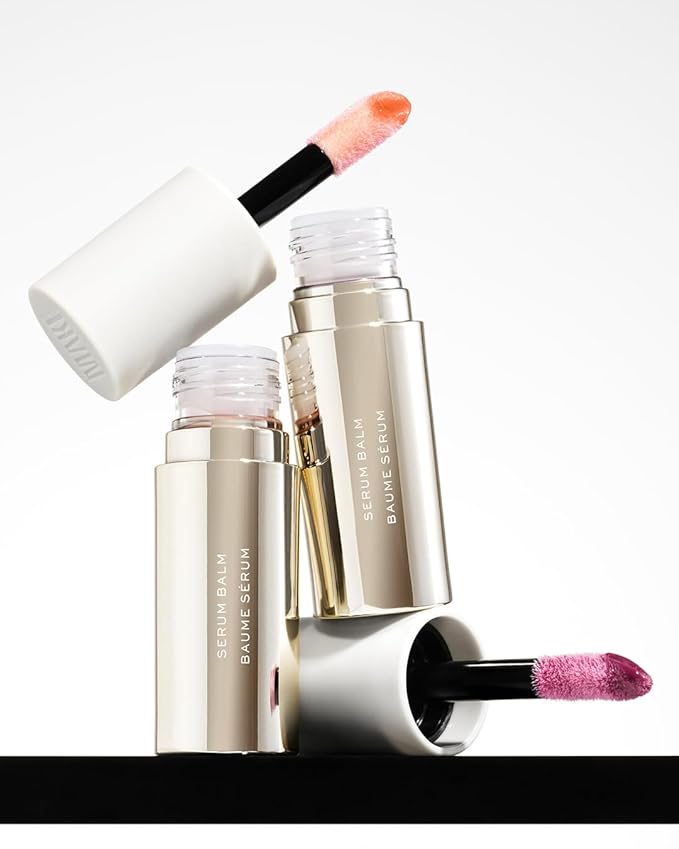 MAKE Serum Balm – Hydrating Lip Oil Treatment – Softening, Smoothing and Plumping Lip Cream – All Day Comfort, Gloss and Shine,Pink Cerise 0.15 Oz