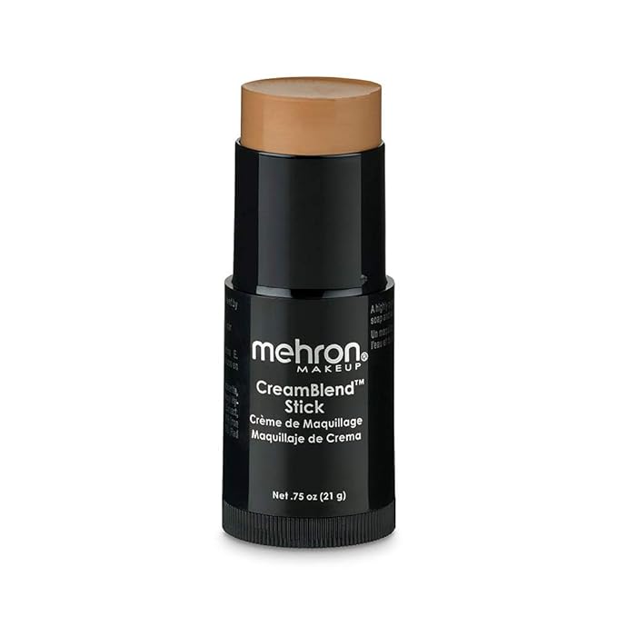 Mehron Makeup CreamBlend Stick | Face Paint, Body Paint, & Foundation Cream Makeup | Body Paint Stick Perfect for Halloween .75 oz (21 g) (Medium 4)