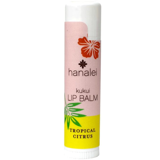 Hanalei Lip Balm and Moisturizer - Natural Kukui Oil and Beeswax Lip Moisturizer to Hydrate and Replenish Dry, Chapped Lips - Made in USA - Tropical Citrus