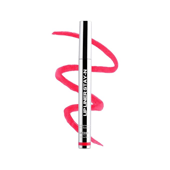 Sacheu Lip Liner STAY-N Peel Off Lip Stain — Long Lasting Matte Lip Tattoo Transfer Proof Lipstain Infused with Hyaluronic Acid & Vitamin E for All Skin Types (leftonRED, 0.12 Fl Oz (Pack of 1))