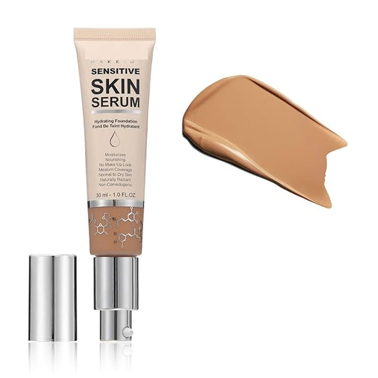MAEPEOR Hydrating Foundation 6 Colors Full Coverage Liquid Foundation Naturally Mattle Oil-Control Foundation for All Skin Tone (04 Sand)