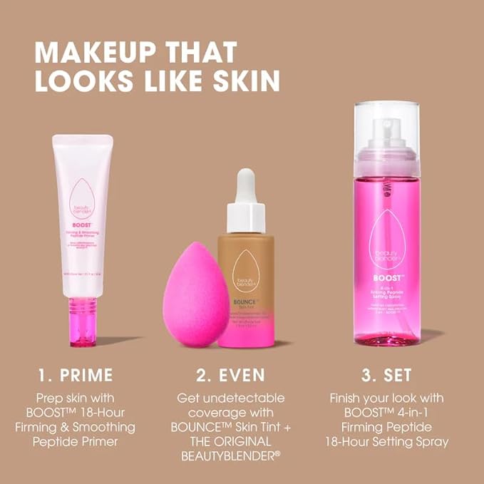 Beautyblender 12-Hour Always on Radiant Skin Tint, Breathable Serum Foundation Stays Put for All Day Long Wear, Infused with Hyaluronic Acid & Niancinamide, Medium 4