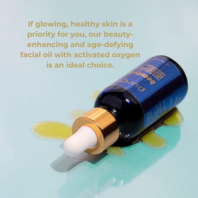 PurO3 Beauty Oil – Vegan Hydrating Face Oil with Activated Oxygen – Natural Skin Care for Radiant and Smooth Skin, 30 ml