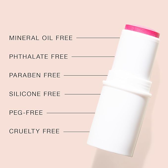 BOOM! by Cindy Joseph Boomstick Creamy Blush Stick and Lipstick - Long Wearing Blendable and Buildable Color - Vegan Multistick for Cheeks & Lips for Older Women & Mature Skin - Peony Pink