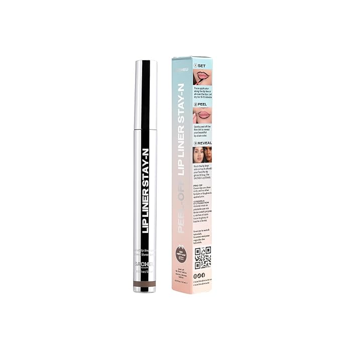 Sacheu Lip Liner STAY-N Peel Off Lip Stain — Long Lasting Matte Lip Tattoo Transfer Proof Lipstain Infused with Hyaluronic Acid & Vitamin E for All Skin Types — Vegan & Cruelty-Free, HEY-zel