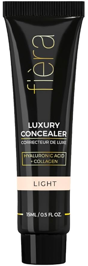 Fièra Luxury Concealer with Anti-Aging - All Day Coverage for Dark Circles, Fine Lines, Wrinkles & Spots - Light, 0.5 Ounce