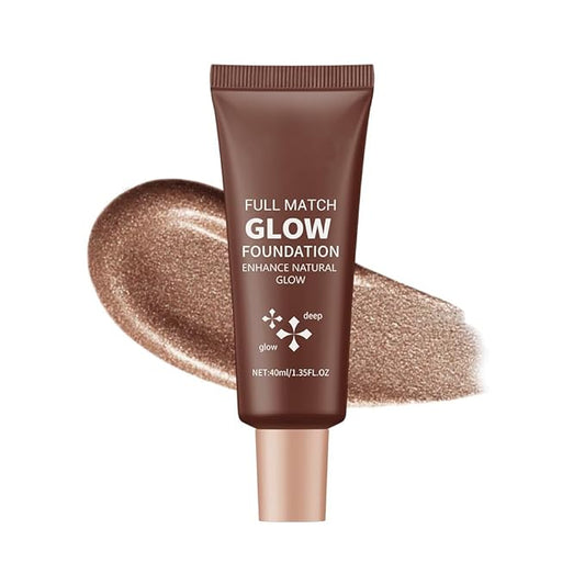 Full Match Glow Foundation, Enhance Foundation Natural Glow, Professional Coverage for a Flawless Look (Deep, Large)