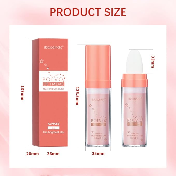 Highlight Polvo De Hadas, Fairy Highlighter Powder, Brightening Whole Body, Natural Three-Dimensional Face Contouring Clavicle Pat Powder, Highlighter Makeup