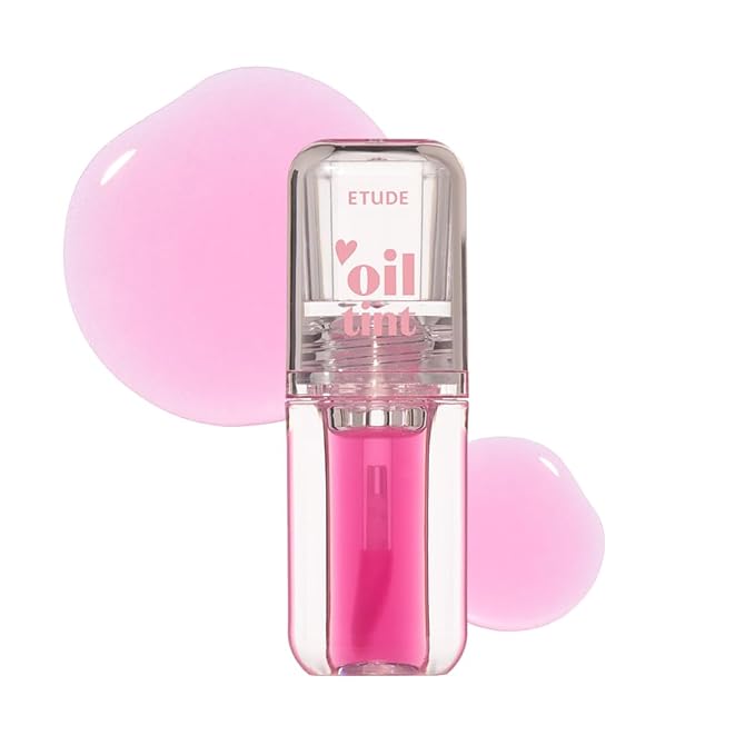 ETUDE Dear Darling Oil Tint #6 Pink Oil 4.2g | High Moisturizing and Strong Hydrating Lip Oil/Lip Gloss | Smooth and Moist Lips | Non-Sticky Lip Oil Tint For Dry Lips | K-beauty