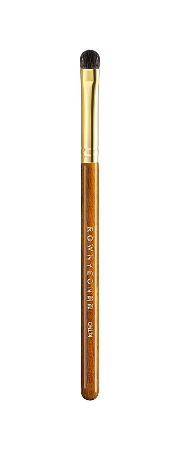 Desert Oak Series Blend-Sculpt Eyeshadow Brush - Contoured Crescent Head for Crease Work, Hypoallergenic Squirrel & Goat Hair Blend, Bubinga Bubinga Handle (CM 174)