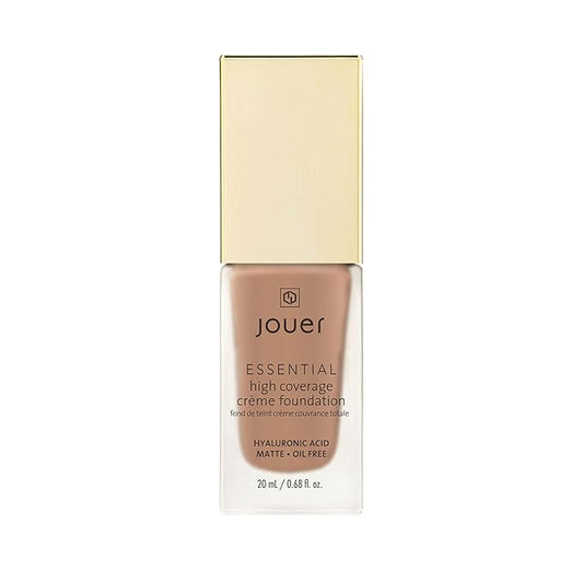 Jouer Essential High Coverage Crème Foundation | Men & Women | Available in 50 Shades for All Skin Tones | Healthy Ingredients | Paraben, Gluten & Cruelty Free | Vegan Friendly